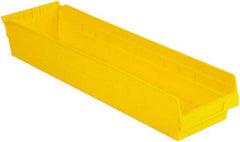 LEWISBins+ - 23-5/8" Deep, Yellow Hopper Shelf Bin - 4" High x 6-5/8" Wide x 23-5/8" Long - Exact Tool & Supply
