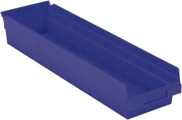 LEWISBins+ - 23-5/8" Deep, Blue Hopper Shelf Bin - 4" High x 6-5/8" Wide x 23-5/8" Long - Exact Tool & Supply