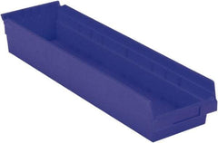 LEWISBins+ - 23-5/8" Deep, Blue Hopper Shelf Bin - 4" High x 6-5/8" Wide x 23-5/8" Long - Exact Tool & Supply