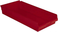 LEWISBins+ - 23-5/8" Deep, Red Hopper Shelf Bin - 4" High x 11-1/8" Wide x 23-5/8" Long - Exact Tool & Supply
