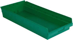 LEWISBins+ - 23-5/8" Deep, Green Hopper Shelf Bin - 4" High x 11-1/8" Wide x 23-5/8" Long - Exact Tool & Supply