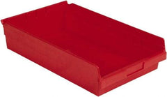 LEWISBins+ - 17-7/8" Deep, Red Hopper Shelf Bin - 4" High x 11-1/8" Wide x 17-7/8" Long - Exact Tool & Supply