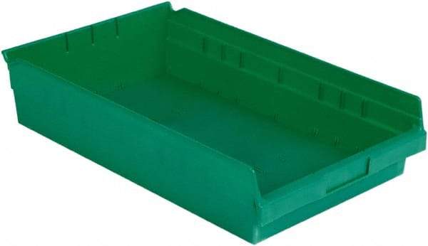 LEWISBins+ - 17-7/8" Deep, Green Hopper Shelf Bin - 4" High x 11-1/8" Wide x 17-7/8" Long - Exact Tool & Supply