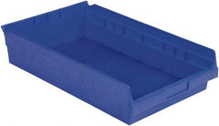 LEWISBins+ - 17-7/8" Deep, Blue Hopper Shelf Bin - 4" High x 11-1/8" Wide x 17-7/8" Long - Exact Tool & Supply