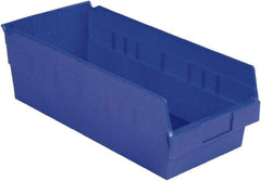 LEWISBins+ - 17-7/8" Deep, Blue Hopper Shelf Bin - 6" High x 8-3/8" Wide x 17-7/8" Long - Exact Tool & Supply