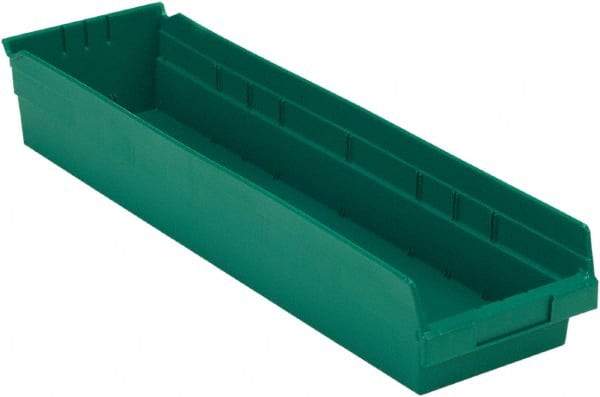 LEWISBins+ - 23-5/8" Deep, Green Hopper Shelf Bin - 4" High x 6-5/8" Wide x 23-5/8" Long - Exact Tool & Supply