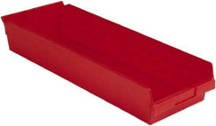 LEWISBins+ - 23-5/8" Deep, Red Hopper Shelf Bin - 4" High x 8-3/8" Wide x 23-5/8" Long - Exact Tool & Supply