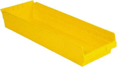 LEWISBins+ - 23-5/8" Deep, Yellow Hopper Shelf Bin - 4" High x 8-3/8" Wide x 23-5/8" Long - Exact Tool & Supply