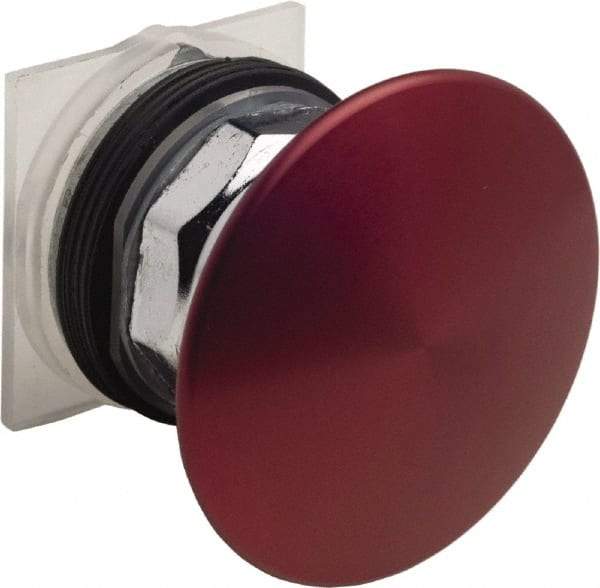 Schneider Electric - 30mm Mount Hole, Extended Mushroom Head, Pushbutton Switch Only - Round, Red Pushbutton, Nonilluminated, Maintained (MA) - Exact Tool & Supply