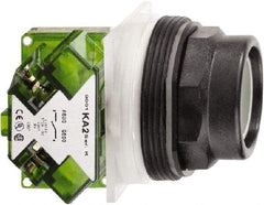 Schneider Electric - 30mm Mount Hole, Extended Straight, Pushbutton Switch with Contact Block - Octagon, Green Pushbutton, Momentary (MO) - Exact Tool & Supply