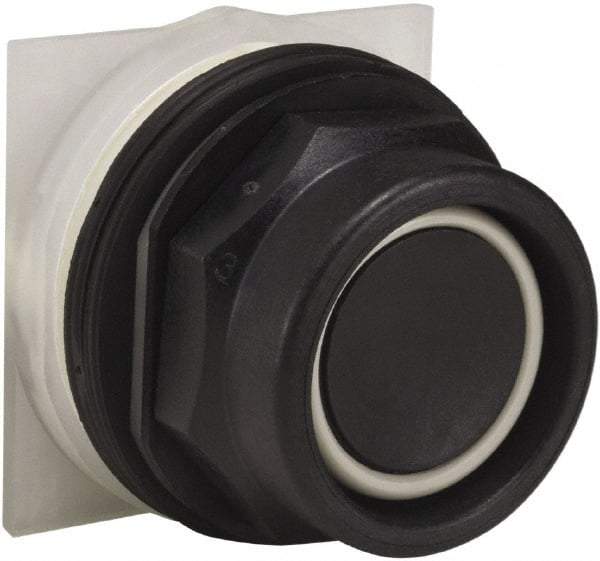 Schneider Electric - 30mm Mount Hole, Extended Straight, Pushbutton Switch Only - Black Pushbutton, Momentary (MO) - Exact Tool & Supply