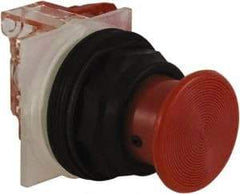 Schneider Electric - 30mm Mount Hole, Extended Straight, Pushbutton Switch with Contact Block - Red Pushbutton, Momentary (MO) - Exact Tool & Supply