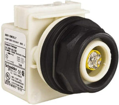Schneider Electric - 28 V Yellow Lens LED Pilot Light - Round Lens, Screw Clamp Connector, 54mm OAL x 42mm Wide, Vibration Resistant - Exact Tool & Supply