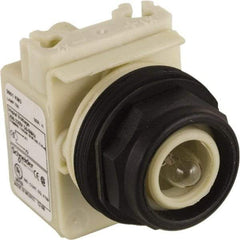 Schneider Electric - 208 VAC at 50/60 Hz via Transformer, 220 VAC at 50/60 Hz via Transformer Indicating Light - Round Lens, Screw Clamp Connector, Corrosion Resistant, Dust Resistant, Oil Resistant - Exact Tool & Supply