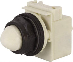 Schneider Electric - 110 VAC at 50/60 Hz via Transformer, 120 VAC at 50/60 Hz via Transformer White Lens Indicating Light - Round Lens, Screw Clamp Connector, Corrosion Resistant, Dust Resistant, Oil Resistant - Exact Tool & Supply