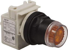 Schneider Electric - 30mm Mount Hole, Extended Straight, Pushbutton Switch Only - Amber Pushbutton, Momentary (MO) - Exact Tool & Supply