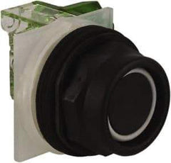 Schneider Electric - 30mm Mount Hole, Extended Straight, Pushbutton Switch with Contact Block - Black Pushbutton, Momentary (MO) - Exact Tool & Supply