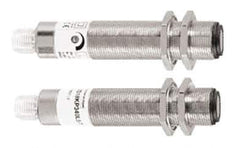 Telemecanique Sensors - 4 Pin M12 Connector, 8m Nominal Distance, Shock and Vibration Resistant, Through Beam Photoelectric Sensor - 12 to 24 VDC, 500 Hz, Brass, PMMA, 3 Inch Long x 3 Inch Wide x 7 Inch High - Exact Tool & Supply