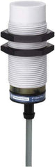 Telemecanique Sensors - NPN, 15mm Detection, Cylinder, Capacitive Proximity Sensor - IP67, 12 to 24 VDC, M30x1.5 Thread, 74-1/2mm Long - Exact Tool & Supply