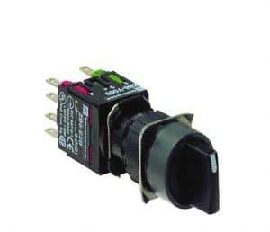 Schneider Electric - 16mm Mount Hole, Selector Switch - Black, Maintained (MA), NO/NC, Vibration Resistant - Exact Tool & Supply