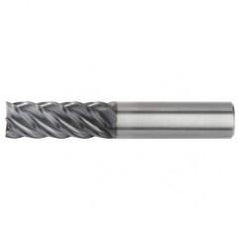 1/2x1/2x2x4-1/2 5FL Square Carbide End Mill-Round Shank-AlTiN - Exact Tool & Supply