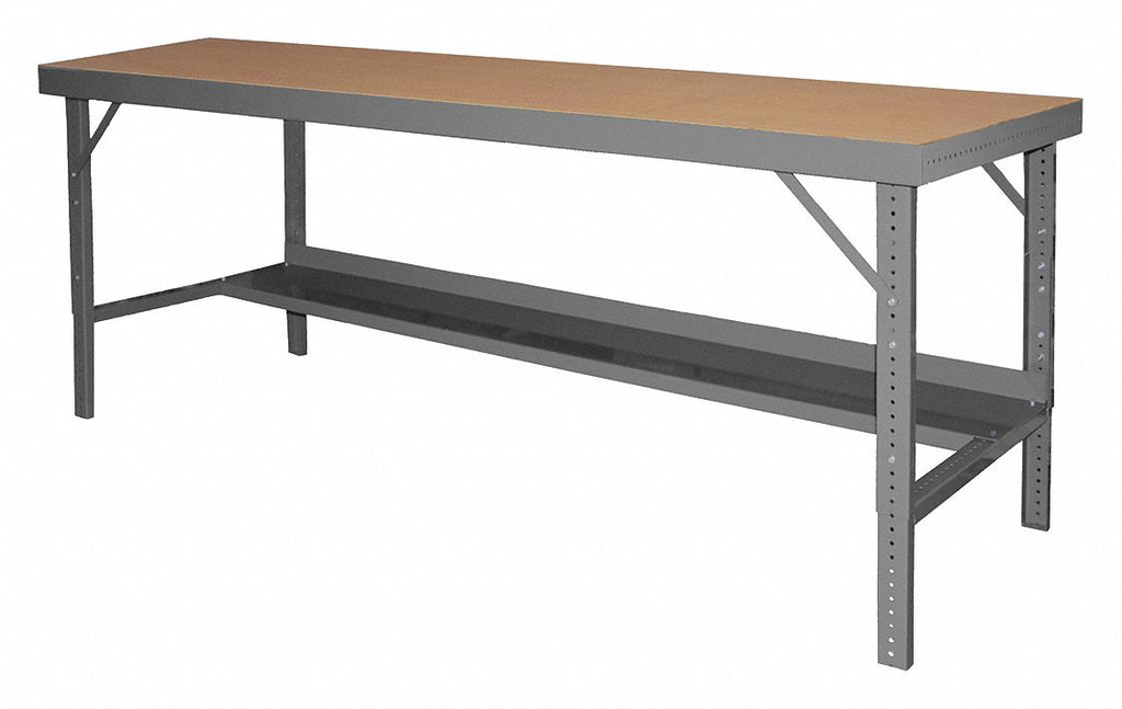 Adjustable Height Work Table, Particleboard, 36" Depth, 28" to 42" Height, 72" Width,2000 lb. Load C