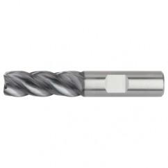 1/2x1/2x1-1/4x3 .020 Chamfer 4FL Carbide End Mill-Weldon Shank-AlTiN - Exact Tool & Supply