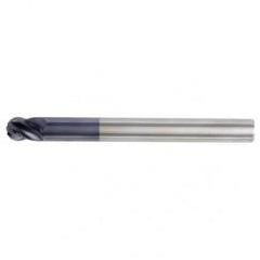 3/8x3/8x1/2x4 Ball Nose 4FL Carbide End Mill-Round Shank-TiAlN - Exact Tool & Supply