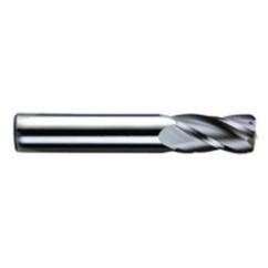 3/8 Dia. x 2-1/2 Overall Length 4-Flute .045 C/R Solid Carbide SE End Mill-Round Shank-Center Cut-TiCN - Exact Tool & Supply
