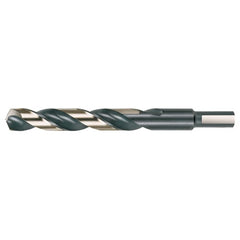 29/64 RHS / RHC HSS 135 Degree Split Point 3/8″ Reduced Shank Heavy Duty Jobber Length Drill - Black & Gold - Exact Tool & Supply
