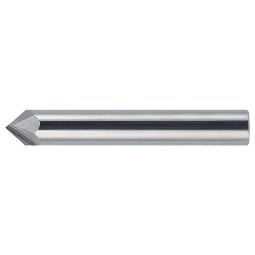 ‎1/4″ × 1/4″ × 2-1/2″ STR / RHC Solid Carbide 2-Flute Single End Chamfer Tool - Bright - Exact Tool & Supply