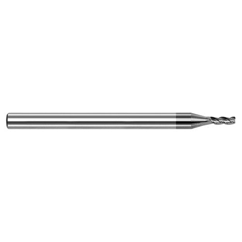 Variable Helix End Mills for Aluminum Alloys - 0.1875″ (3/16″) Cutter Diameter × 0.0050″ Radius × 0.5620″ (9/16″) Length of Cut Carbide Corner Radius End Mill for Aluminum Alloys, 3 Flutes, Amorphous Diamond Coated - Exact Tool & Supply