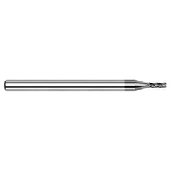 Variable Helix End Mills for Aluminum Alloys - 0.1875″ (3/16″) Cutter Diameter × 0.0050″ Radius × 0.5620″ (9/16″) Length of Cut Carbide Corner Radius End Mill for Aluminum Alloys, 3 Flutes, Amorphous Diamond Coated - Exact Tool & Supply
