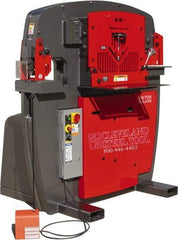 Cleveland Steel Tool - 11" Throat Depth, 100 Ton Punch Pressure, 3-1/2" Punch Capacity Ironworker - 10 hp, 3 Phase, 208/230 Volts, 45-1/2" Wide x 63-1/8" High x 56" Deep - Exact Tool & Supply