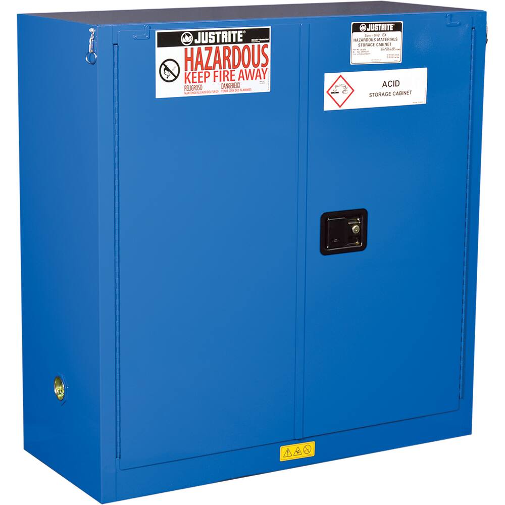 Justrite - 2 Door 1 Shelf 30 Gal Safety Cabinet for Flammable Substances - Exact Tool & Supply