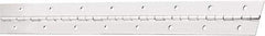 National Mfg. - 30" Long x 1-1/2" Wide, Stainless Steel Stainless Steel Coating Continuous Hinge - 0.042" Thick with Holes - Exact Tool & Supply
