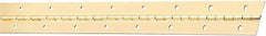 National Mfg. - 48" Long x 1-1/2" Wide, Steel Brass Finish Continuous Hinge - 0.042" Thick with Holes - Exact Tool & Supply