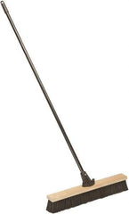 Ability One - 24" Medium Duty Polypropylene Push Broom - Wood Block, Bolt-On Handle Connection - Exact Tool & Supply