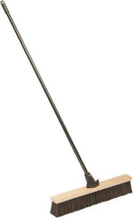 Ability One - 24" Medium Duty Polypropylene Push Broom - Wood Block, Bolt-On Handle Connection - Exact Tool & Supply