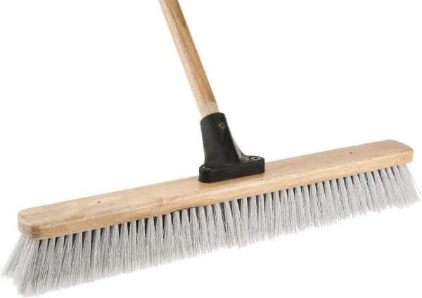 Harper Brush - 24" Fine Particle Synthetic Push Broom - 2-7/8" Bristle Length, Wood Block, Bolt-On Handle Connection, Handle Included - Exact Tool & Supply