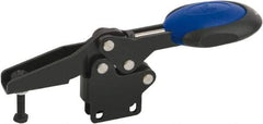 KIPP - Horizontal Handle, Manual Hold Down Toggle Clamp - U-Bar, Straight Base, Nitride/Oxide Finish, Steel - Exact Tool & Supply