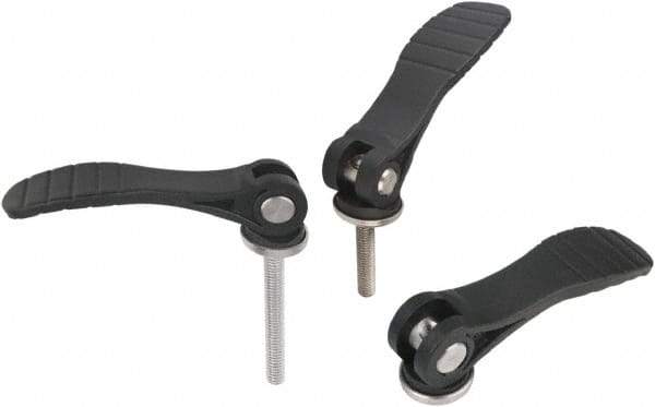 KIPP - 1/4-20, Fiberglass Reinforced Plastic Threaded Stud Adjustable Clamping Handle - 79.6mm OAL, 23.7mm High - Exact Tool & Supply