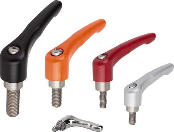 KIPP - M6, Zinc Threaded Stud Adjustable Clamping Handle - 47mm OAL, 34mm High - Exact Tool & Supply
