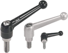 KIPP - M6, Zinc Threaded Stud Adjustable Clamping Handle - 46mm OAL, 35.5mm High - Exact Tool & Supply
