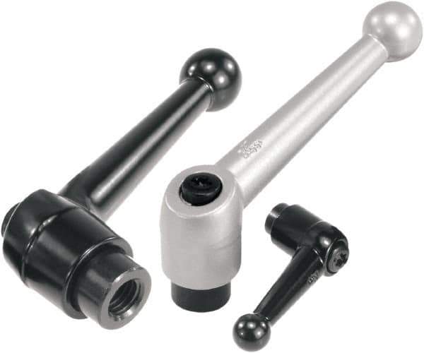 KIPP - #8-32, Zinc Threaded Hole Adjustable Clamping Handle - 46mm OAL, 35.5mm High - Exact Tool & Supply