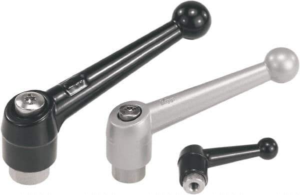 KIPP - M6, Zinc Threaded Hole Adjustable Clamping Handle - 73mm OAL, 49.5mm High - Exact Tool & Supply