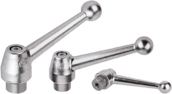 KIPP - 3/8-16, Steel Threaded Hole Adjustable Clamping Handle - 97mm OAL, 54mm High - Exact Tool & Supply