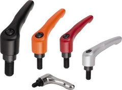 KIPP - 1/4-20, Zinc Threaded Stud Adjustable Clamping Handle - 74.5mm OAL, 45.5mm High - Exact Tool & Supply