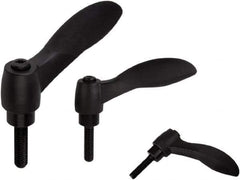 KIPP - M8, Fiberglass Reinforced Plastic & Thermoplastic SEBS Threaded Stud Adjustable Clamping Handle - 74.4mm OAL, 45.2mm High - Exact Tool & Supply