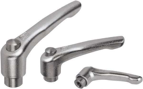 KIPP - 5/16-18, Stainless Steel Threaded Hole Adjustable Clamping Handle - 91mm OAL, 58.5mm High - Exact Tool & Supply